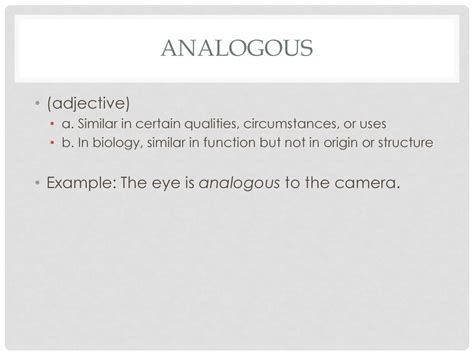 analogous adjective .